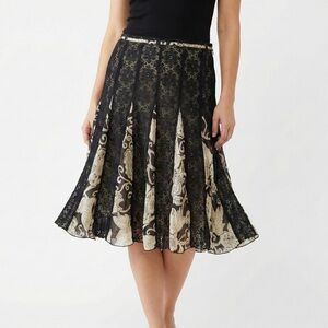 Bandolino Skirt Size 14 Black Lace Floral Godet Midi Whimsigoth Fairy Grunge Y2K